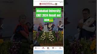 Allahabad University CRET 2024 Result out now🙌 [upl. by Yrak]