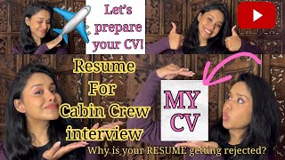 Cabin crew CV for interviewHow to prepare your CV indigoairlines cabincrewinterview airhostess [upl. by Jennifer177]