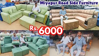 Cheap and Best Miyapur Road Side Furniture ₹ 6000 Teakwood Sofa Sets Dining Tables Almari amp Cots [upl. by Merkley]