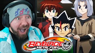 TEAM DUNGEON IS BACK FIRST TIME WATCHING  Beyblade Metal Fury Episode 1415 REACTION [upl. by Avilys]