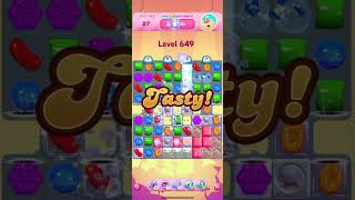 Candy Crush Saga level 649  with 3 FREE Boosters  High Speed [upl. by Atteynek]