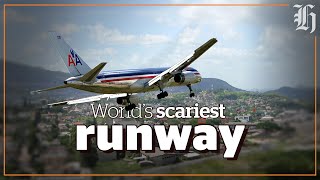 Worlds scariest airport Toncontin Honduras 😱 [upl. by Eelloh]