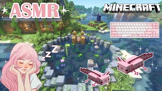 ASMR  Minecraft ♡  Axolotl Pond Build 🌸  Whispered and keyboard sounds 💕 [upl. by Cherrita]