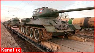 Russia is preparing to deploy rare T34 tanks from World War II to the war against Ukraine [upl. by Lenaj69]