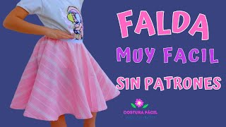 COMO HACER  FALDA PARA NIÑA SIN PATRONES ✨ 😊 👕 ✂ 💗 [upl. by Larine320]