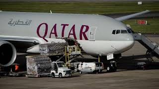 Qatar Cargo 777 offloading cargo [upl. by Rednasxela346]