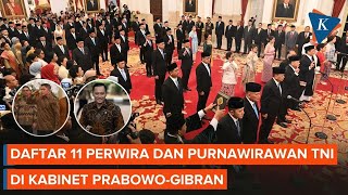 11 Perwira dan Purnawirawan TNI di Kabinet Merah Putih Prabowo Siapa Saja [upl. by Nibas557]