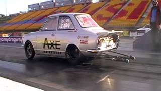 Mazda Rotary 13b Turbo powered Toyota corolla Drag car Runs 8 seconds [upl. by Wurster236]