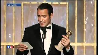 Le Discours de Jean Dujardin aux Golden Globes 2012  meilleur acteur  Cine90fr [upl. by Shipley]