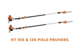 STIHL HT 105 amp 135 Petrol Pole Pruners  Telescopic Pole Pruners  STIHL GB [upl. by Assenar]