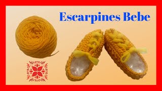 ESCARPINES a crochet o ganchillo 4 meses tutorial paso a paso Moda a Crochet [upl. by Chapland]