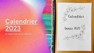 Calendrier 2023 à imprimer et colorier Etsy [upl. by Nadda]