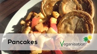 Pancakes Rezept Pfannenkuchen Eierkuchen Veganisationde Vegan Naturkost [upl. by Riannon644]