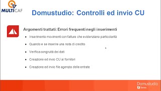 Multidialogo amp Domustudio controlli ed invio CU [upl. by Yruj618]