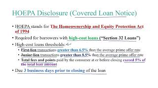 NMLS Exam  Section 32 of TILA Home Ownership Equity Protection HOEPA [upl. by Nahoj361]