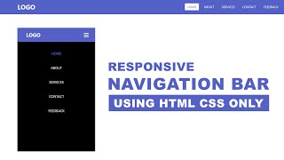 How to Create Responsive Navigation Bar using HTML and CSS [upl. by Akiras]