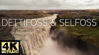 Dettifoss and Selfoss in 4k  Iceland Waterfalls [upl. by Glasgo551]