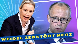 Alice Weidel vernichtet Merz mit einem Satz Merz verliert wegen der AfD afd [upl. by Pinter]