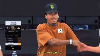 SLS 2024 SYDNEY  Nyjah Huston  Linha 1 E 2 skate sls [upl. by Hcone]