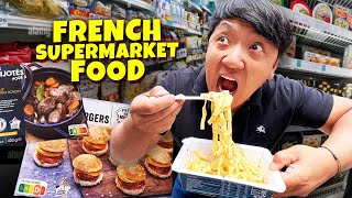 Eating ONLY French FROZEN SUPERMARKET FOOD for 24 HOURS in Paris amp it’s AMAZING Paris CHEAP EATS [upl. by Melcher268]