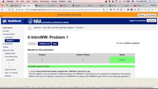 095 Entering WeBWorK Answers [upl. by Kariv519]