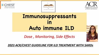 Dosage and side effects of most common Immunosuppressants for ILD LUNG [upl. by Hymen]