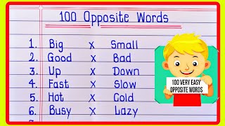 Opposite Words  100 Opposite Words  Opposite Word  Opposite words in English  अपोजिट वर्डस [upl. by Fasta]