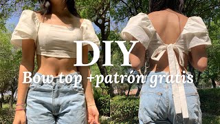 DIY Blusa Bow  Tutorial  Patrón gratis [upl. by Esiole]