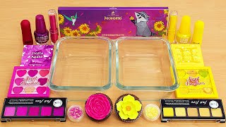 Rose Red vs Yellow  Mixing Makeup Eyeshadow Into Slime ASMR [upl. by Nayhr]