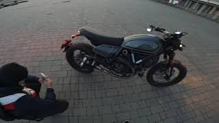 Ducati scrambler nightshift 800 exhaust akrapovic [upl. by Twitt]