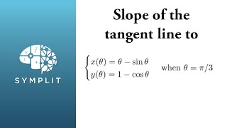 Slope of a tangent line to a parametric curve with trigonometric function [upl. by Ahsyla]