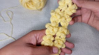 Crochet flower pattern without Breaking Yarn crochet for beginners step by step [upl. by Juxon]