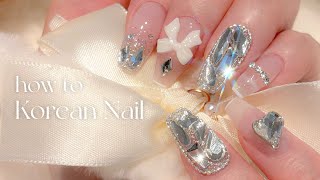 selfnail｜キラキラ韓国ネイルの作り方｜howto vlog｜ジェルネイル [upl. by Idoj]