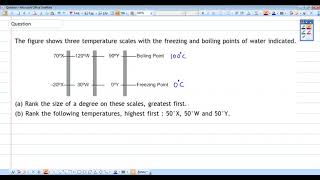 The figure shows three temperature scales with the freezing and boiling points of water indicated [upl. by Anoyek]