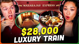 INDIAS 28000 LUXURY TRAIN Reaction  Maharajas Express 7 day journey [upl. by Itoyj925]