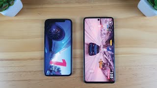 Samsung A71 vs iPhone XS  Face ID Speed test Video display Test game Camera test Comparison [upl. by Alimak]