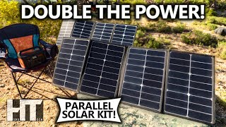 QUICK CHARGE Your Solar Generator CHEAP Rockpals Dual 80w Parallel Solar Panel Kit Review [upl. by Guibert]