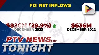 PH FDI net inflows went up to 826M in December 2023 [upl. by Inot]