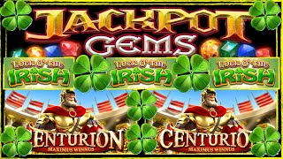 Back on Jackpot Gems Luck O Irish amp Centurion SLOTS UK Betfred FOBT [upl. by Bergstein]