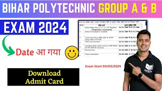 bihar polytechnic exam date 202324bihar semester exam exam date group a and group b [upl. by Akyeluz350]