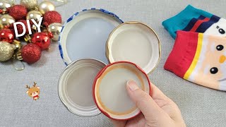 SUPERB  Christmas decoration idea with Jar lids  Amazing recycling crafts  DIY hacks [upl. by Compte]