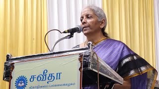 Tmt Nirmala Sitharaman unveils the statue of Swami Balamurugan Adimai at Saveetha Medical College [upl. by Jeremiah]