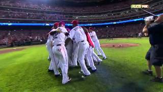 20111015 Rangers win ALCS [upl. by Negyam]