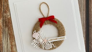 Recreating a Christmas wreath decoration in a card [upl. by Reynold]