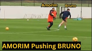 Ruben Amorim Teaching Bruno Fernandes New Role after he joined 2nd Man United training under Amorim [upl. by Fakieh]