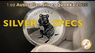 SILVER SPECS 1 oz Australian Silver Quokka 2020 [upl. by Valina]