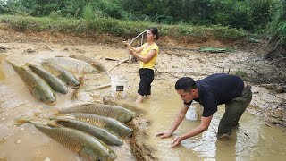 Xuan helped me repair the water pump  Use water pump to fishing catch fish amp happy meal [upl. by Xad]