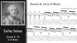 Carlos Seixas  Sonata K 24 in D Minor  Tab [upl. by Doralynn7]