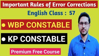 Important Rules of Error Corrections  Part 3  WBP CONSTABLE  KP CONSTABLE  wbp [upl. by Arej819]