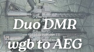 Duo DMR Recomended Wgb konversi AEG Airsoft Gel Spring Taran Tactical TTI Sijun SR16 Bohan M4 [upl. by Eerbua197]